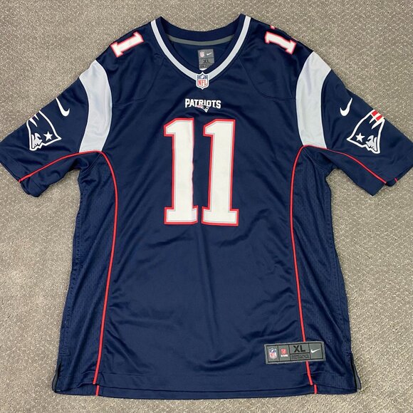 Julian Edelman New England Patriots Jersey Men's XL Blue Football Nike On Field - Picture 1 of 9